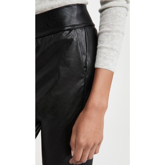 Commando Black Faux Leather Jogger Pants Small Comfort Chic Pull On Minimal - Picture 5 of 10